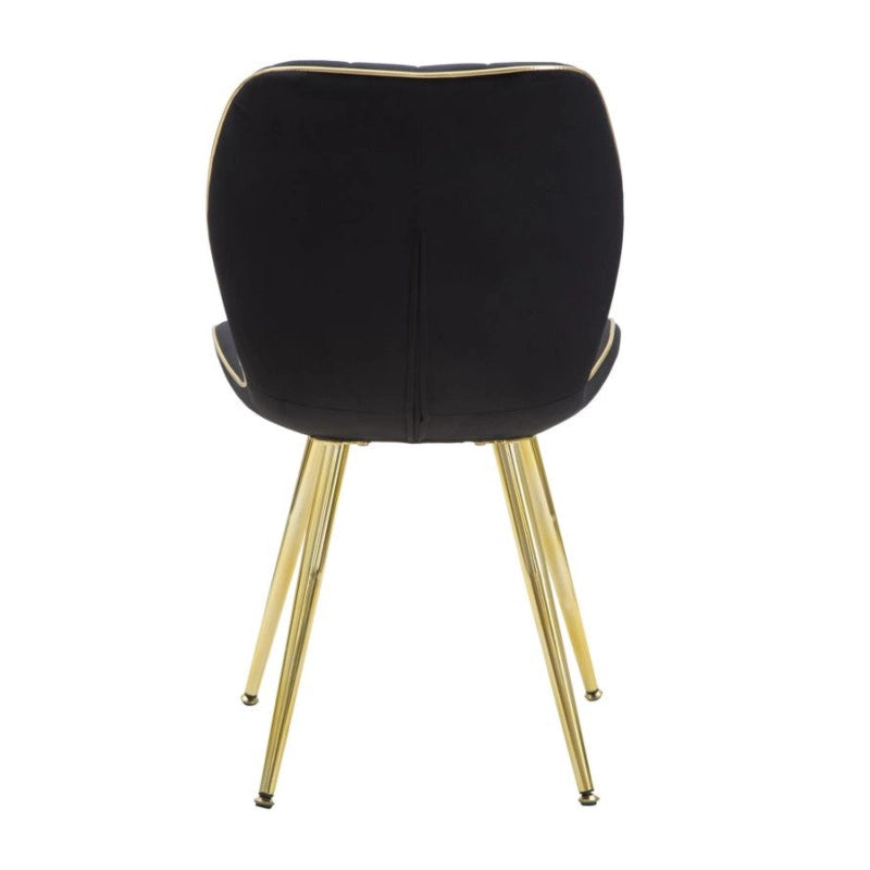Sedia Paris Space Nera /gold Set 2 Pz cm 46x58x77