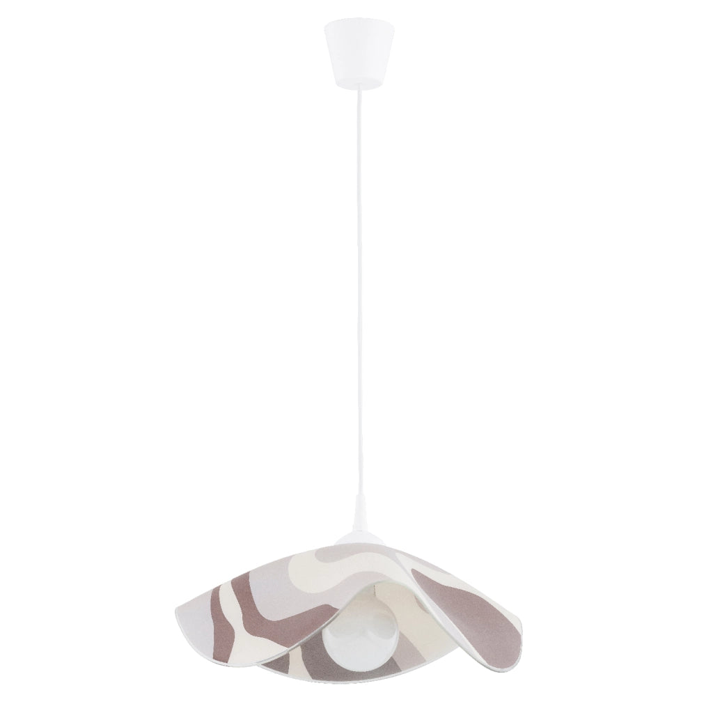 Lampada a sospensione Tolka bianca ondulata E27 Ø48 cm