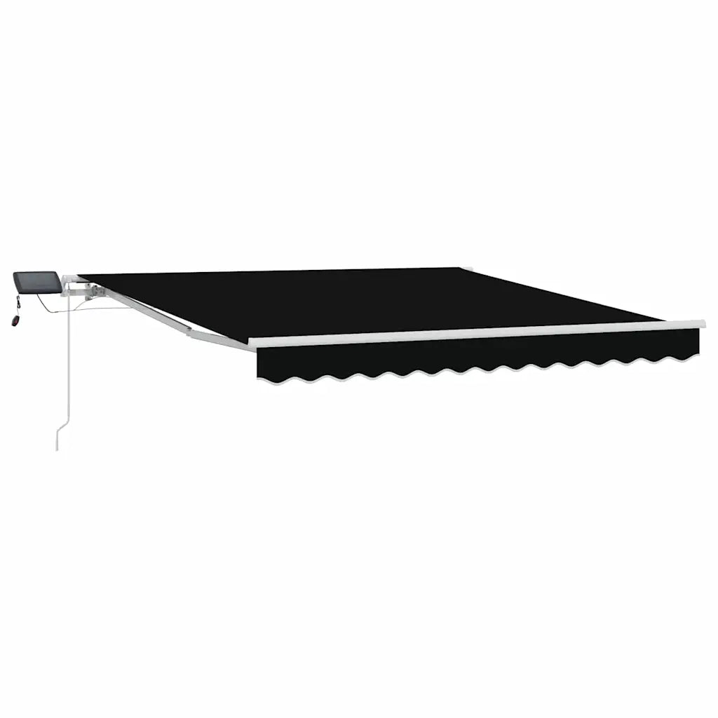 Tenda retrattile-Tenda parasole per balcone Nero 350 x 250 cm Tessuto e acciaio