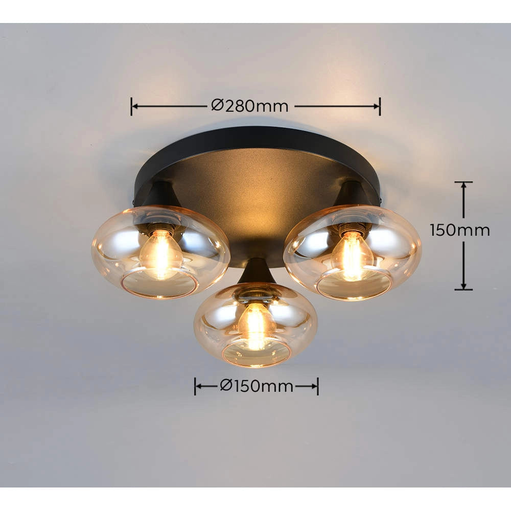 Divina Plafoniera a 3 Diffusori in Vetro GD Trio