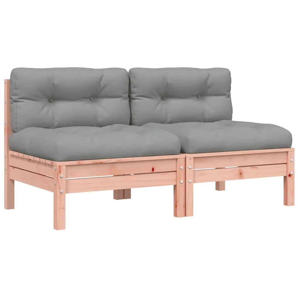 Divano da esterno-Divani Giardino Senza Braccioli con Cuscini 2 pz Legno Douglas 213551