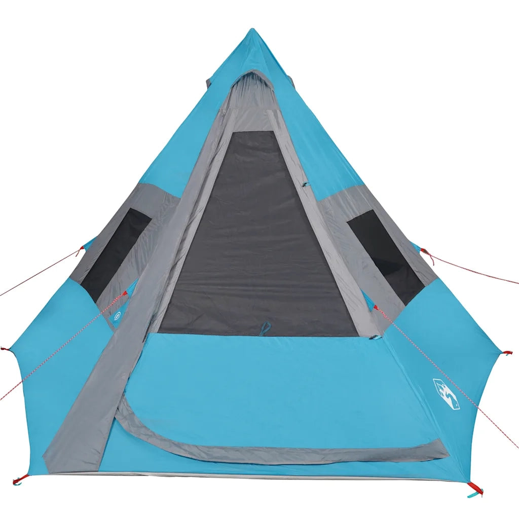 Tenda da Campeggio Tipi per 7 Persone-Tenda per Famiglie Blu Impermeabile