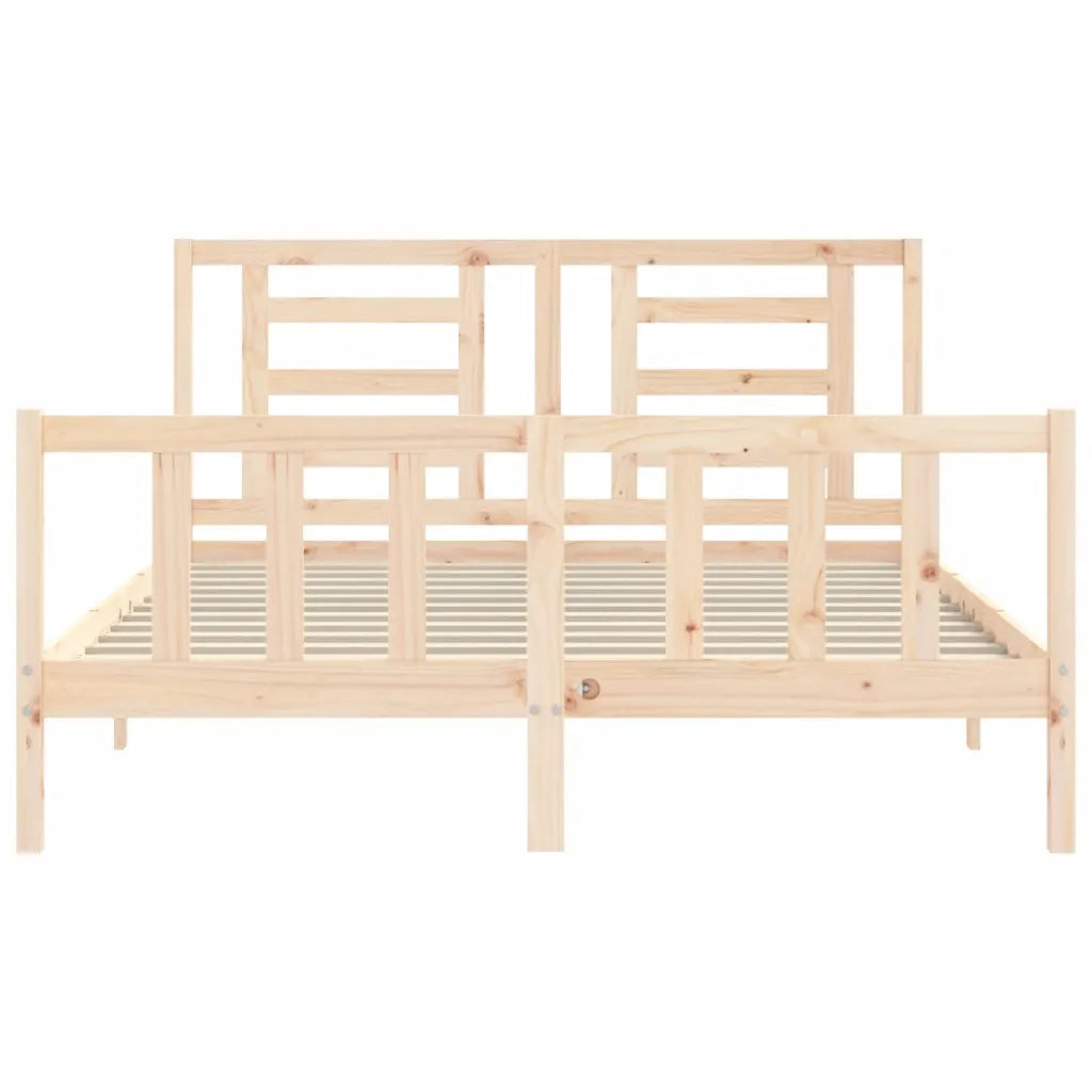 Letto matrimoniale | Letto per adulti | Giroletto senza Materasso 160x200 cm in Legno Massello di Pino