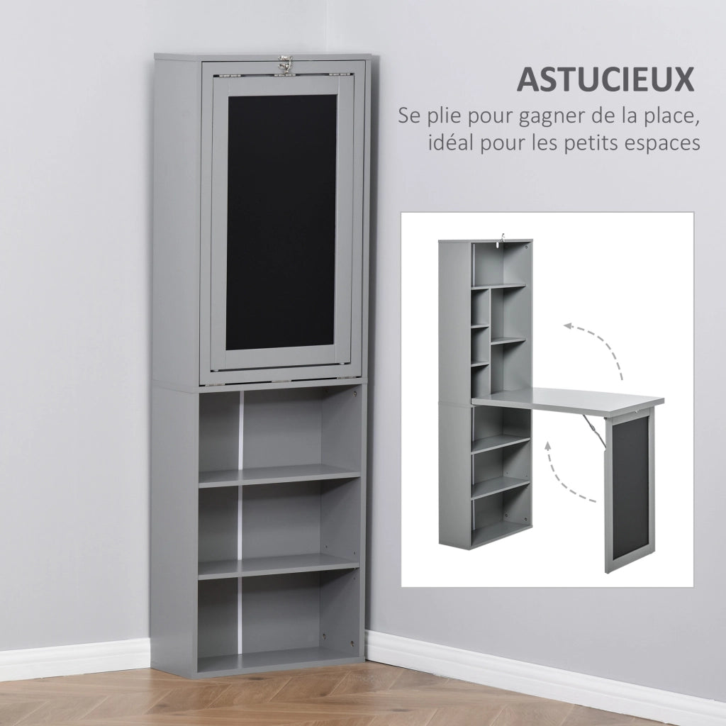 Scrivania con scaffale, ripiano regolabile e lavagna ¨C Minimal ¨C Legno