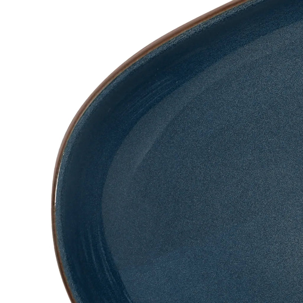 Lavabo da Appoggio Marrone e Blu Ovale 59x40x14 cm Ceramica CFW7108598