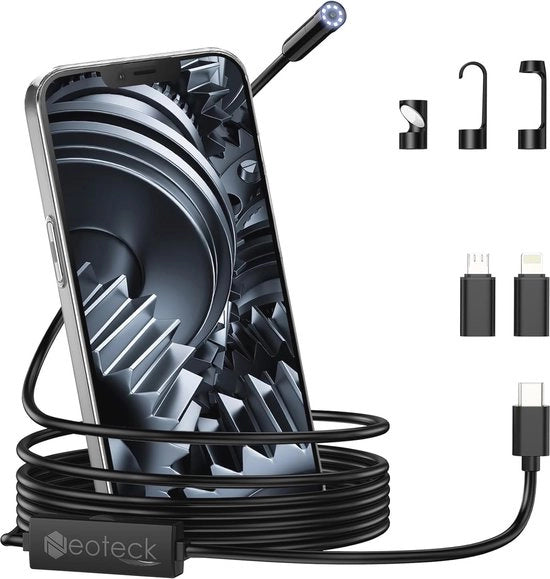 Endoscoop diagnostica con illuminazione LED e cavo da 5m per Android e iOS