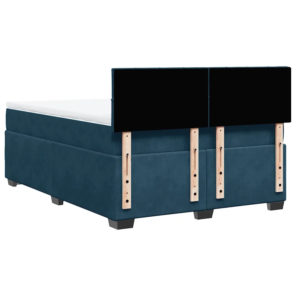 Giroletto a Molle con Materasso Blu 140x200 cm in Velluto 3288634