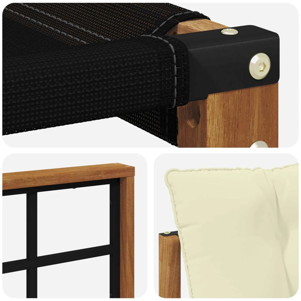 Set di divani da esterno Legno di Acacia Massello e Textilene 3436326