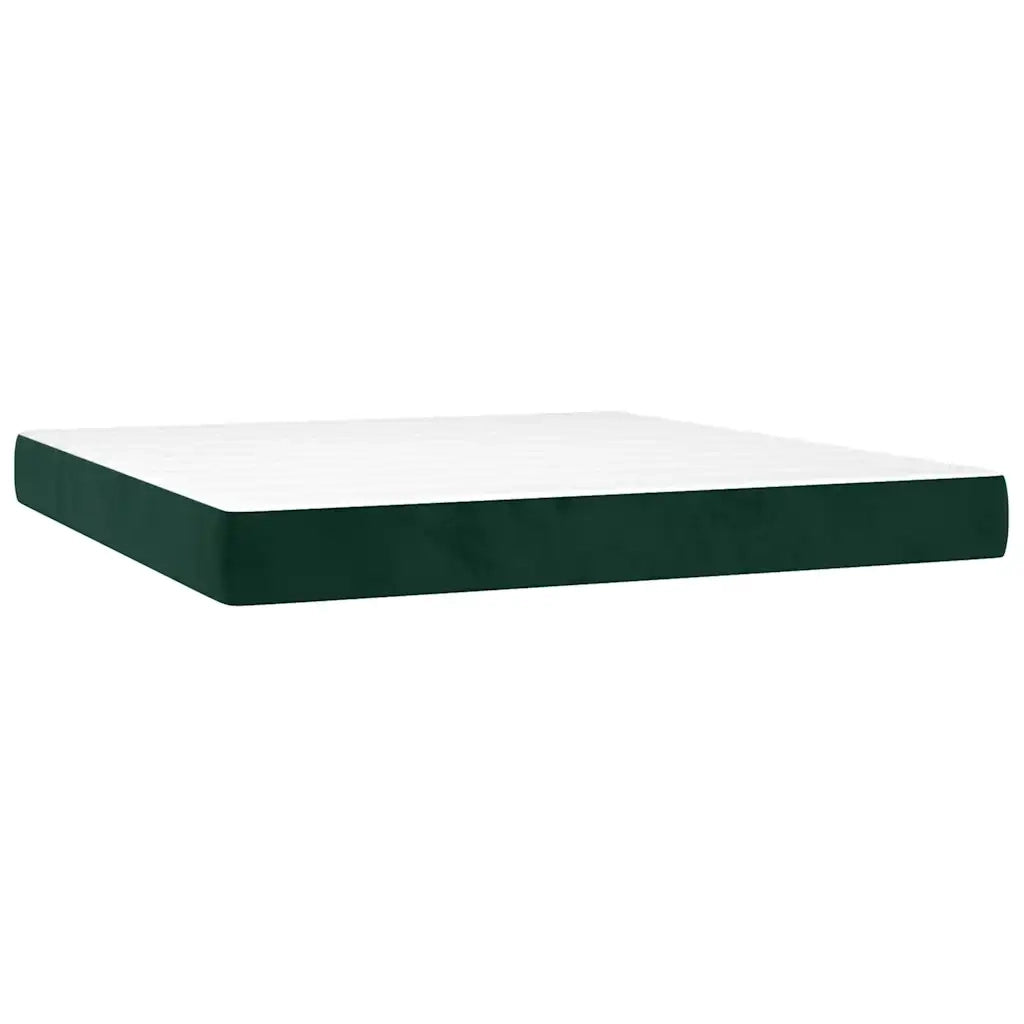 Giroletto a Molle con Materasso Verde Scuro 200x200 cm Velluto 3141566
