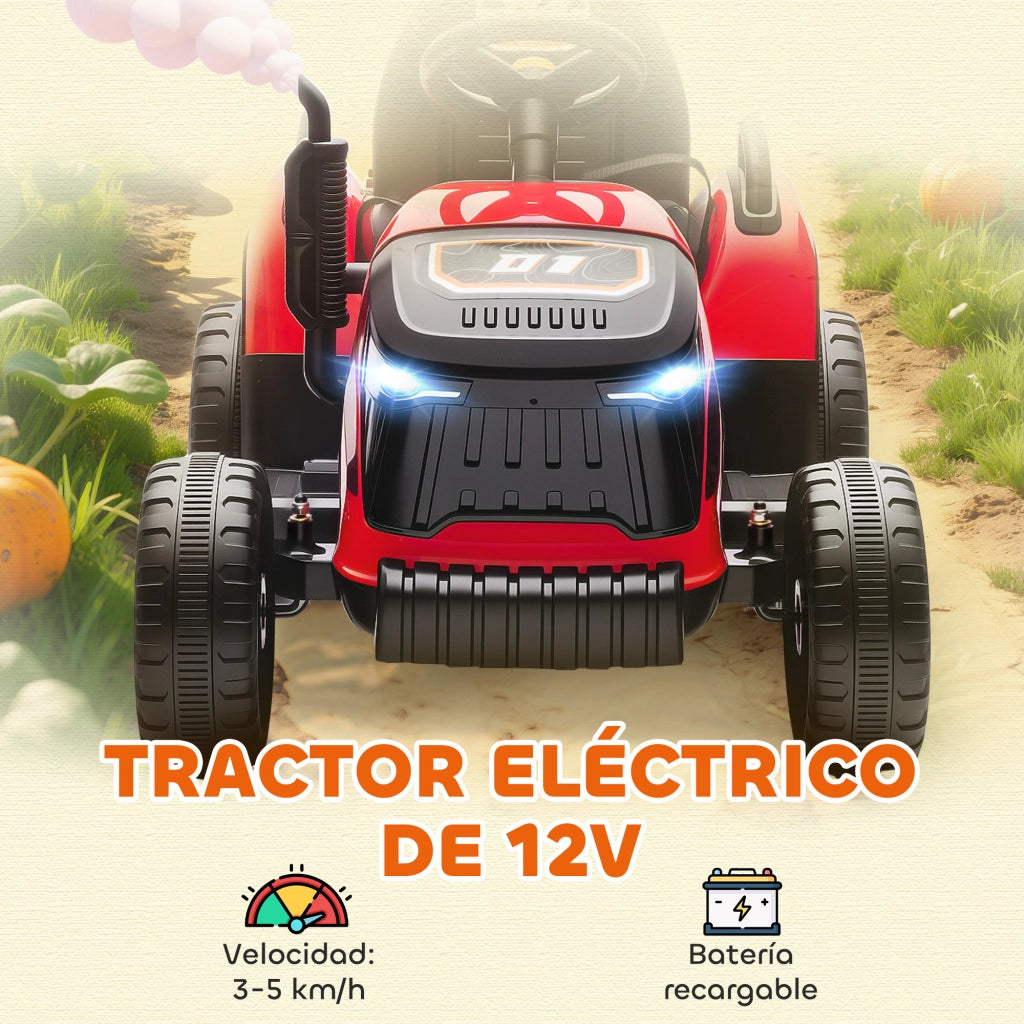 Trattore Elettrico per Bambini ¨C zephmum ¨C Rosso, 12V