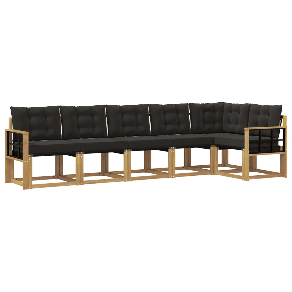 Set di divani da esterno 6 pz Bianco e Nero 3389530