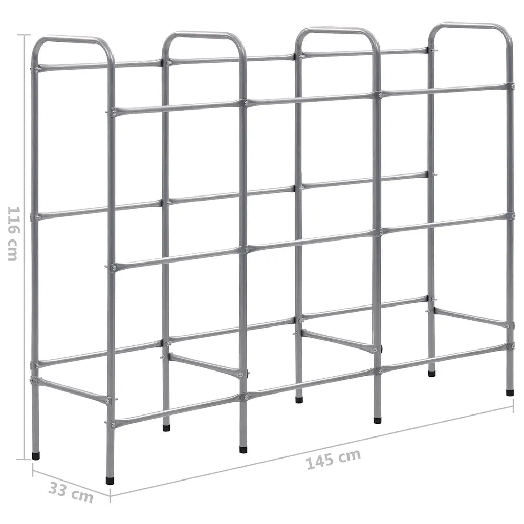 Supporto con Ripiani per 9 Casse Argento 145x33x116cm Acciaio cod mxl 46725