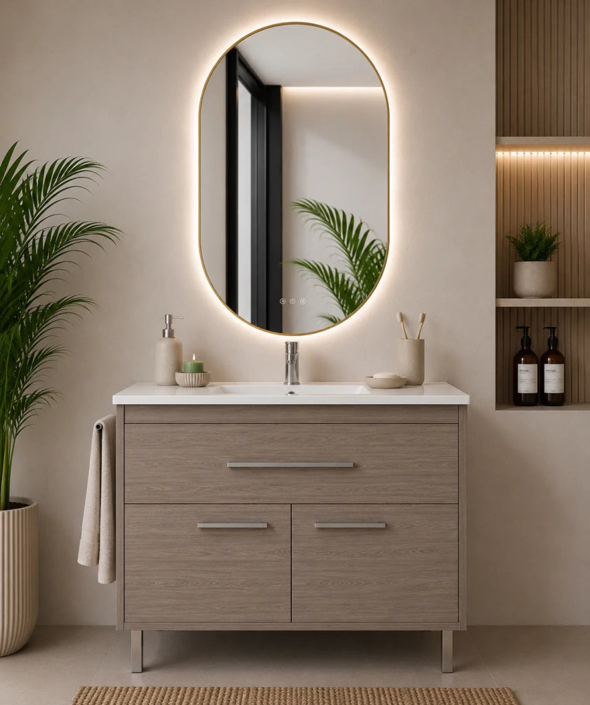Mobile bagno con lavabo ORIGENBATH BAHIA senza specchio 70x45 cm rovere smoky