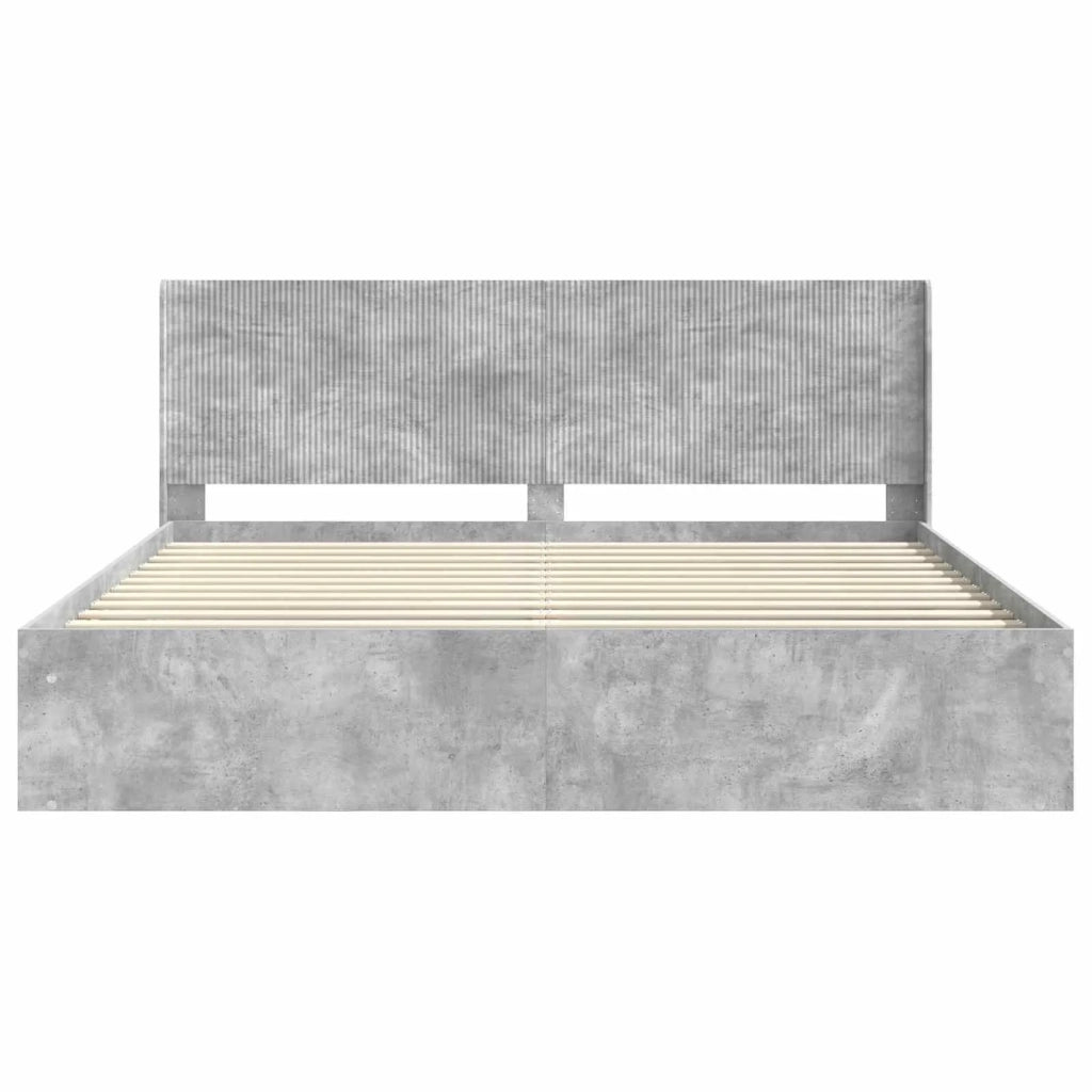 Struttura del letto con stoccaggio e testata Grigio Cemento 3413824