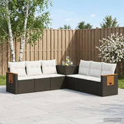 Set di divani 7 pz Nero e Bianco Crema 3448869