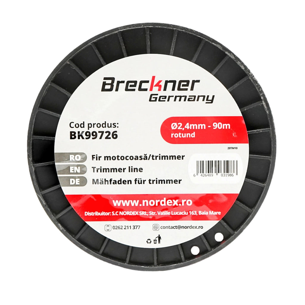 Filo per decespugliatore tondo, 2,4 mm x 90 m Breckner Germany