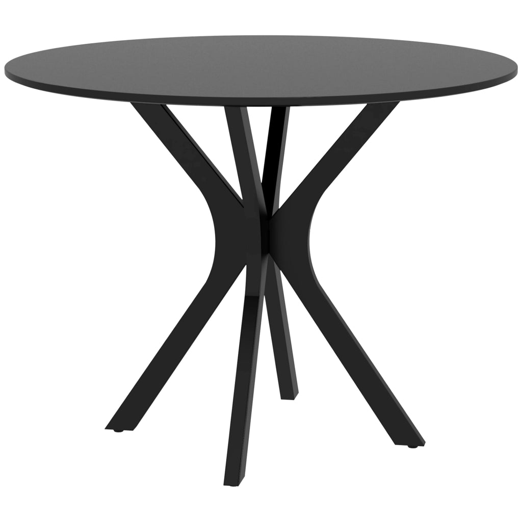 Tavolo da pranzo rotondo moderno ¨C Xylo ¨C acciaio nero MDF ?100x75cm 4 persone
