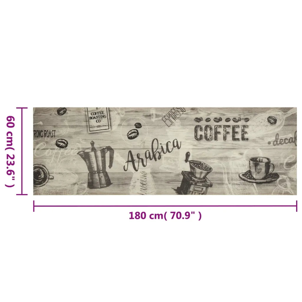 Tappeto del soggiorno | Tappeto da Cucina Lavabile Grigio Caff¨¨ 60x180 cm in Velluto