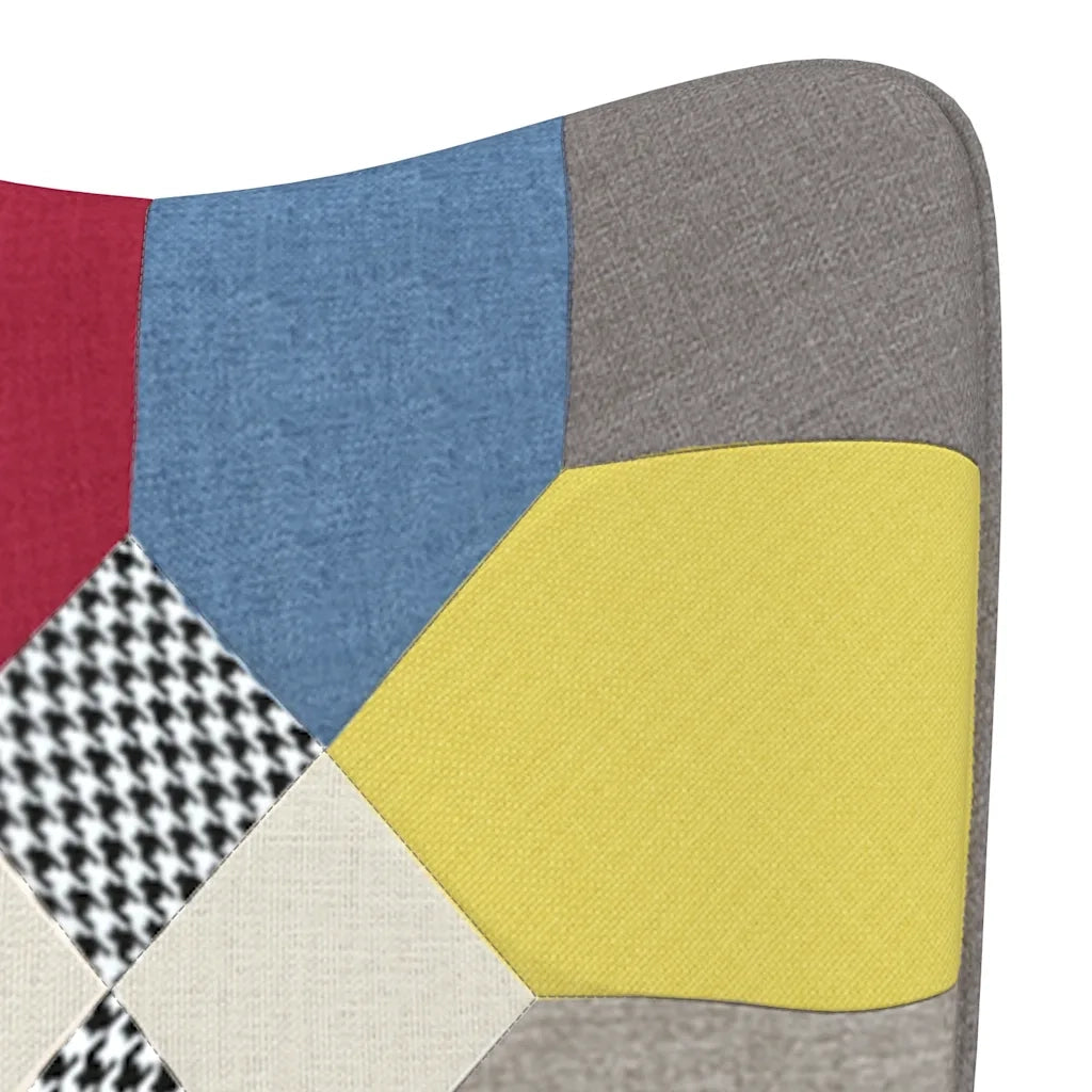 Poltrona Relax con Poggiapiedi in Tessuto Patchwork 328186