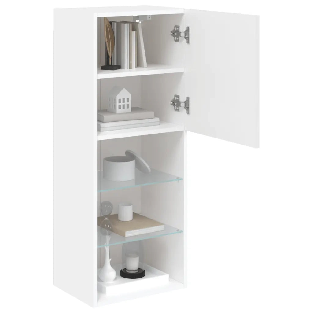 Mobile TV con Luci LED Bianco 40,5x30x102 cm 837057