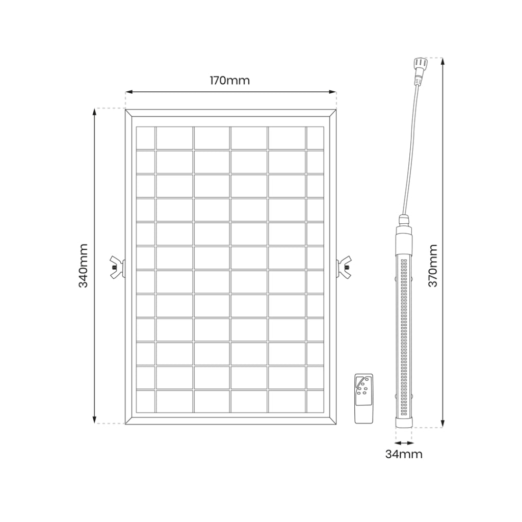 Lampada solare LED 40W 580lm 6000K con telecomando