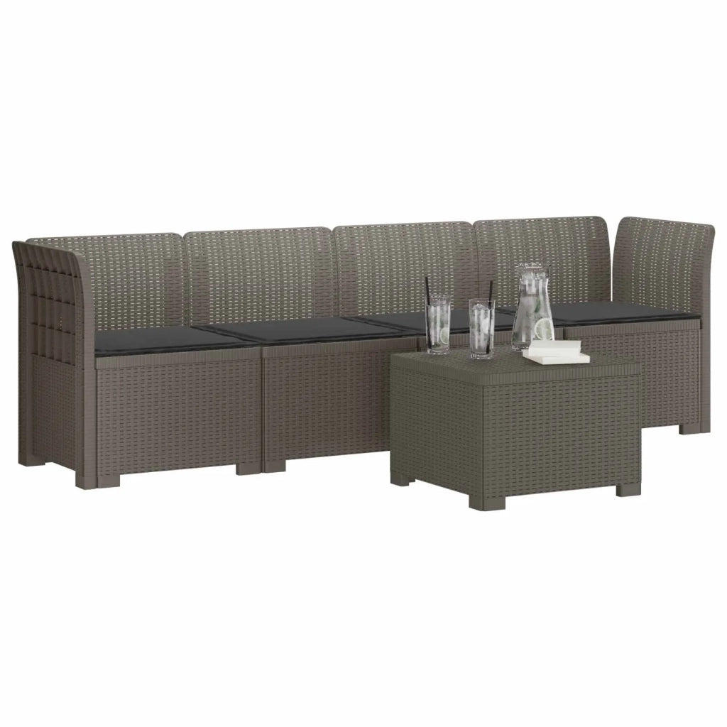 Divano da Giardino a 4 Posti con Cuscini in Stile Rattan PP 3443867