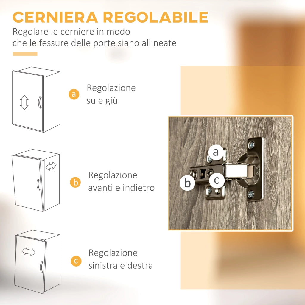 Credenza ¨C Minimal ¨C Grigio, Legno, 71x41x178cm