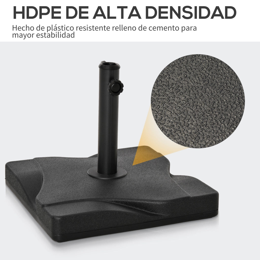 Base per Sombrilla 20 kg per ?32mm ?38mm ?48mm ¨C Minimal ¨C 41.5x41.5x33cm Nero