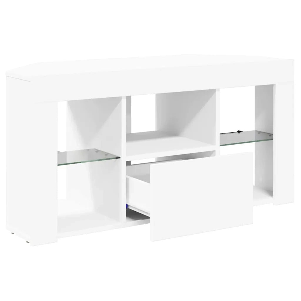 Mobile TV LED Angolare Bianco 100 x 40 x 50 cm 889795