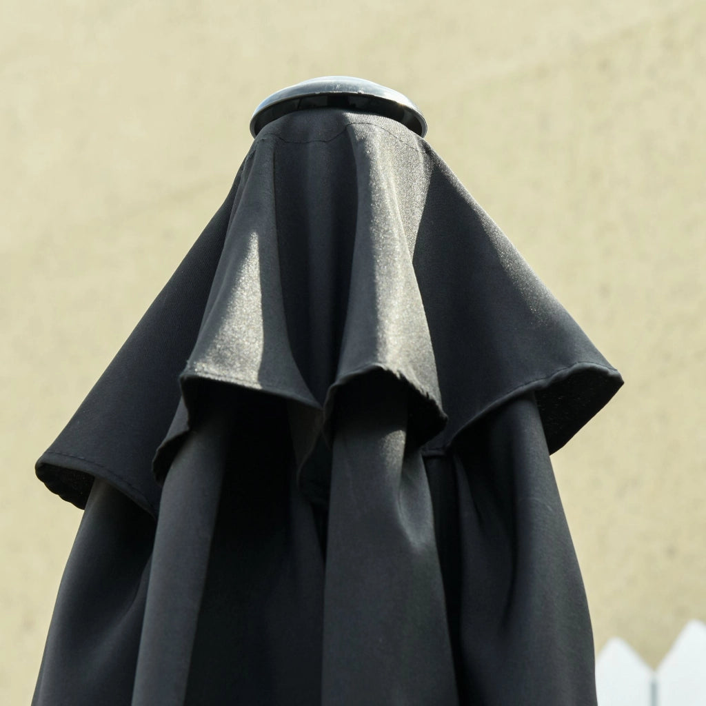 Ombrellone da giardino inclinabile con manovella ¨C Xylo ¨C ?2,6m alluminio nero polyester 180g/m2