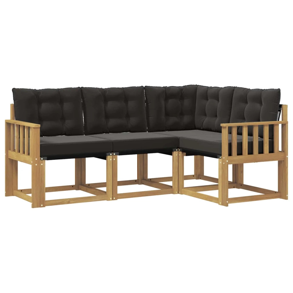 Set di divani da esterno con cuscino 4 pcs Bianco e Nero 3389426