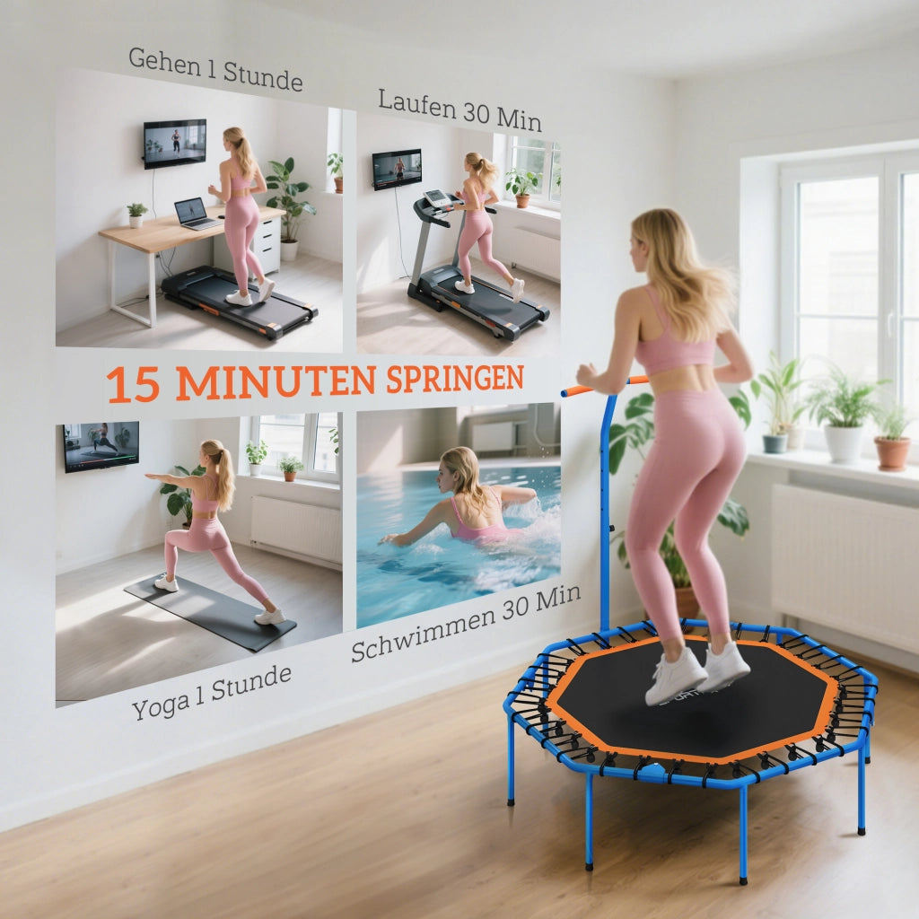 Trampolino Fitness ¨C Minimal ¨C Blu, Acciaio