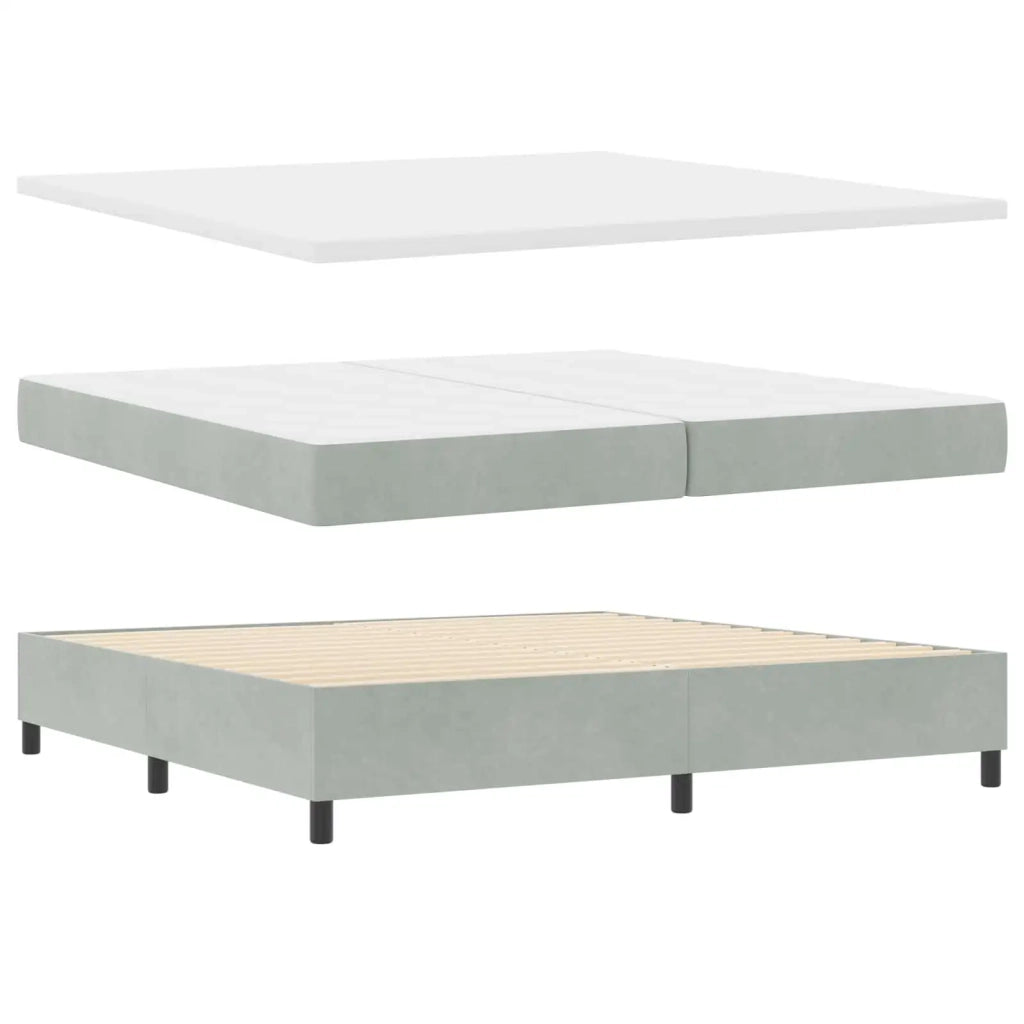 Letto a molle con materasso Grigio chiaro 200 x 200 cm Tessuto 3339920