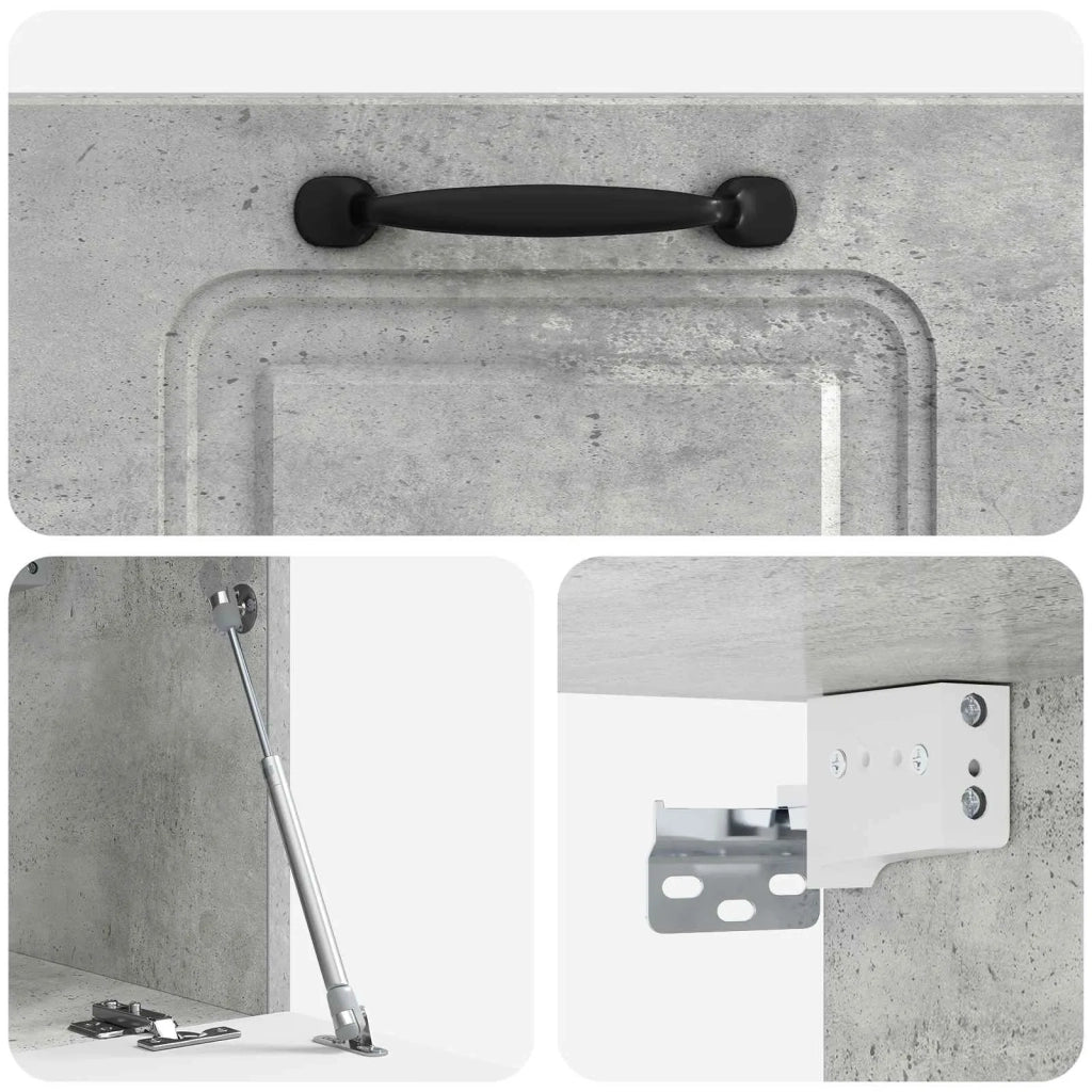 Mobile Porta TV da Muro-Credenza per TV sospesa Grigio Cemento 59,5 x 31 x 30 cm 939605