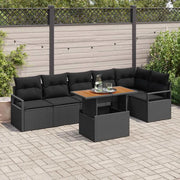 Set Divano da Giardino con archiviazione 7 pcs Nero Poly Rattan 3358459