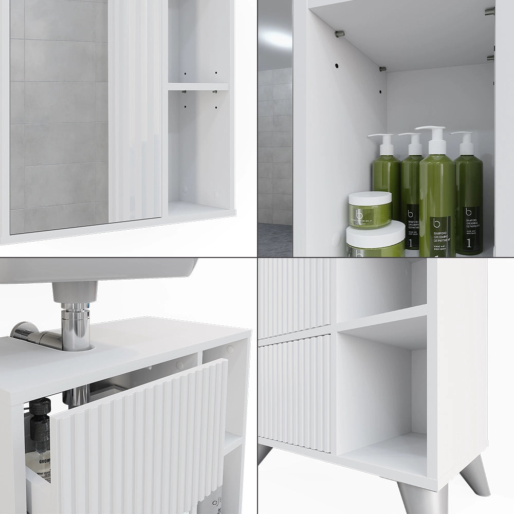 Vicco Set di mobili da bagno Bianco 2 parti