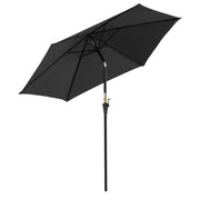Ombrellone da giardino inclinabile con manovella ¨C Xylo ¨C ?2,6m alluminio nero polyester 180g/m2