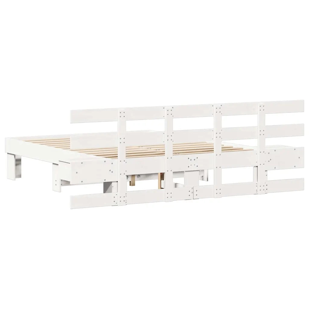 Struttura del letto Bianco 120 x 190 cm Pino massello