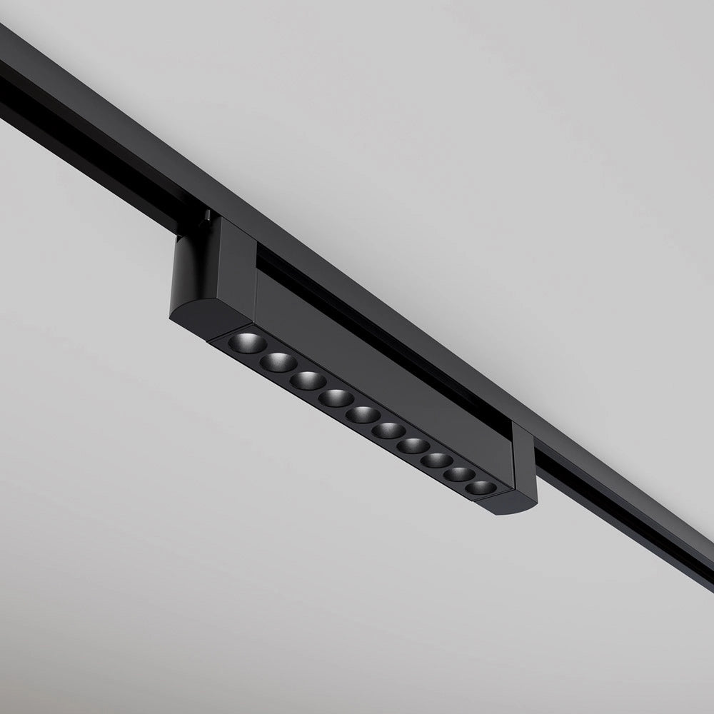 Spot Per Binario Moderno Points Alluminio Nero 10 Luci Led Naturale