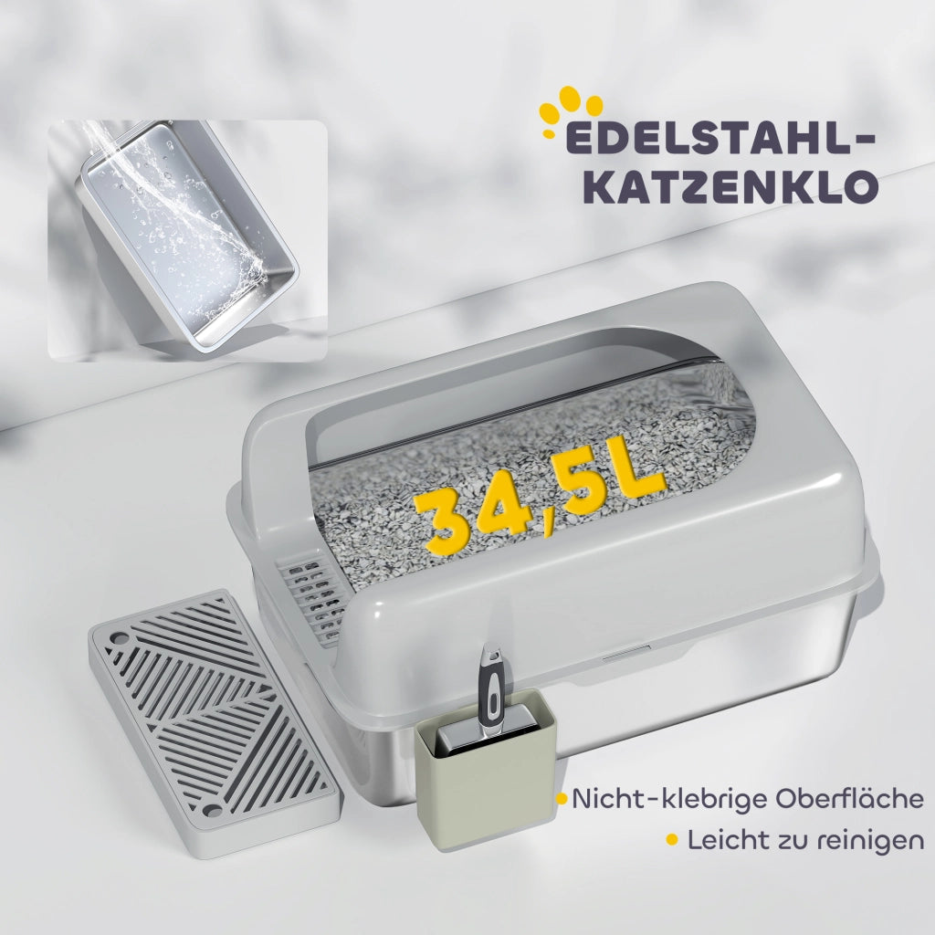Casetta per Gatti con Contenitore ¨C Minimal ¨C Grigio Chiaro