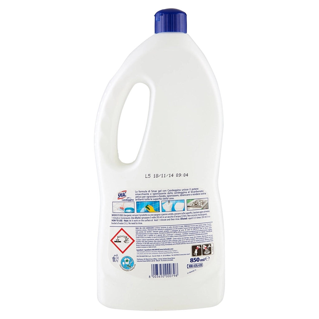 SMAC GEL BAGNO DETERGENTE CON CANDEGGINA 850 ML