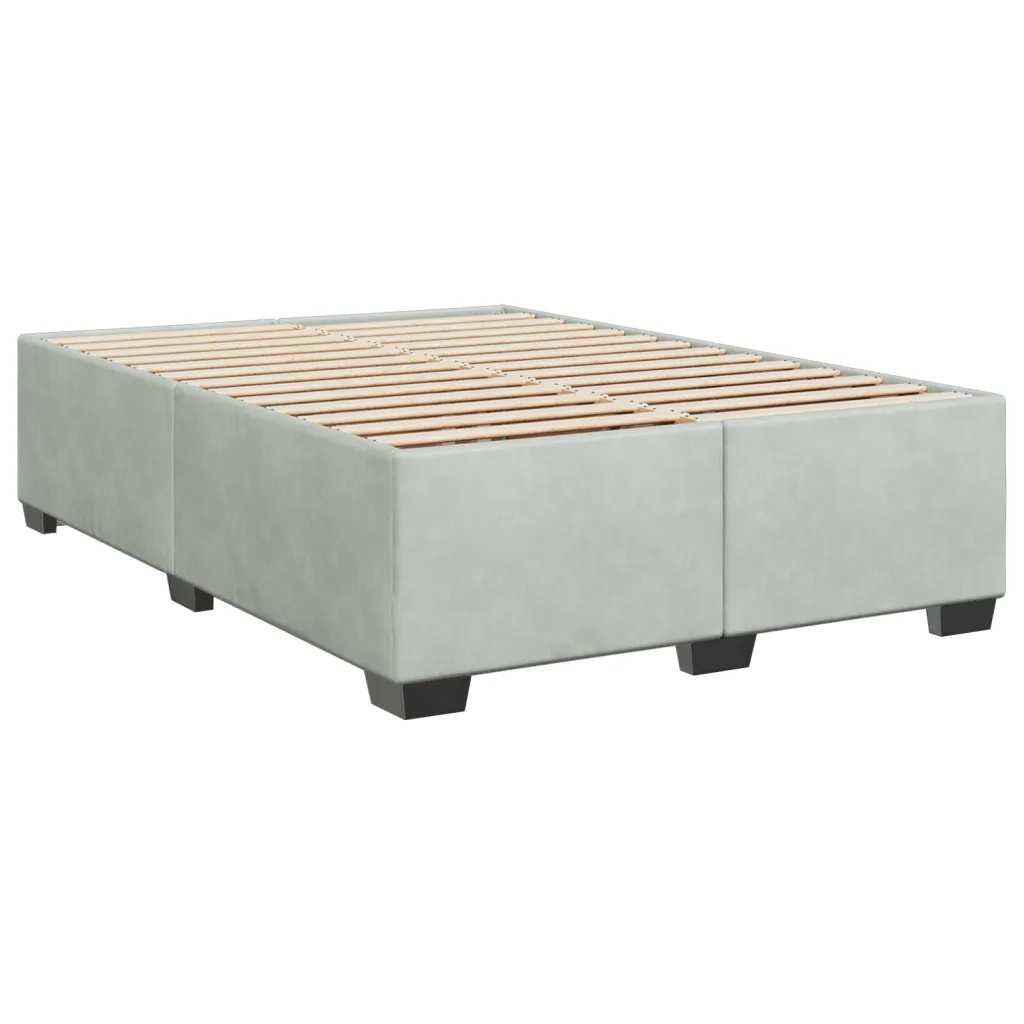 Letto matrimoniale | Letto per adulti | Giroletto senza Materasso Grigio Chiaro 160x200 cm Velluto