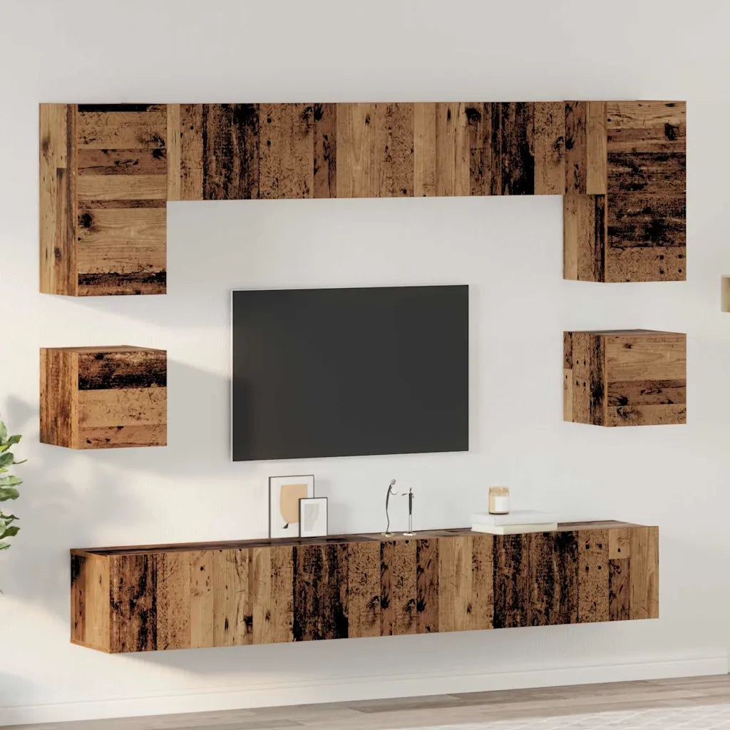 Set mobile TV 8 pcs Legno vecchio Legno multistrato 3393321
