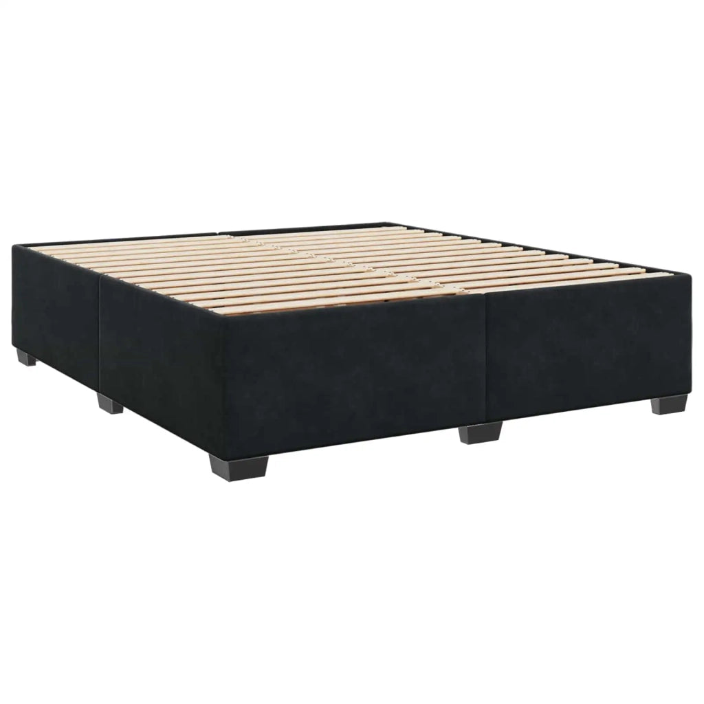 Letto box spring con materasso Nero 200 x 200 cm Velluto 3455176