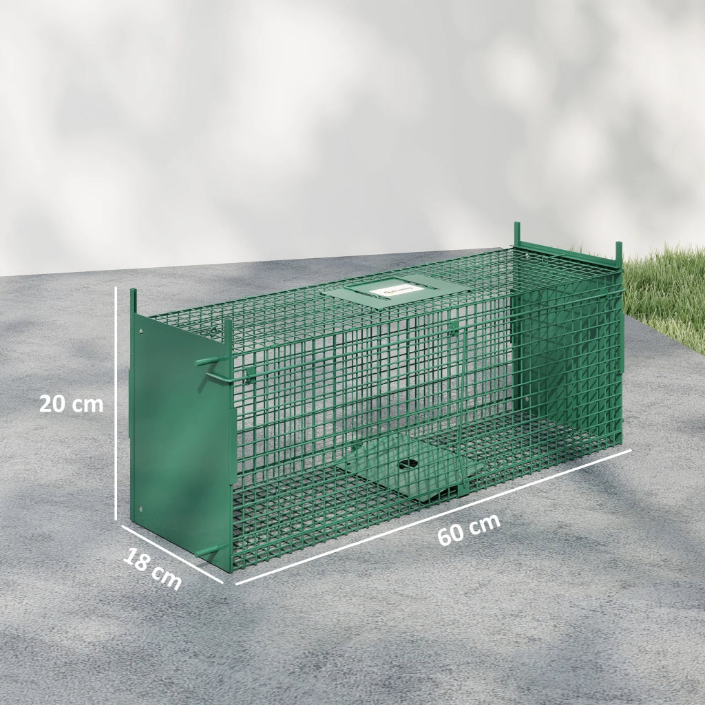 Gabbia Cattura Animali Vivi ¨C Xylo ¨C 60x18x20cm Verde Metallo 2 Entrate