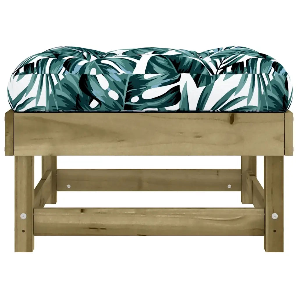 Poggiapiedi da Giardino con Cuscino in Legno Impregnato di Pino CFW9740992