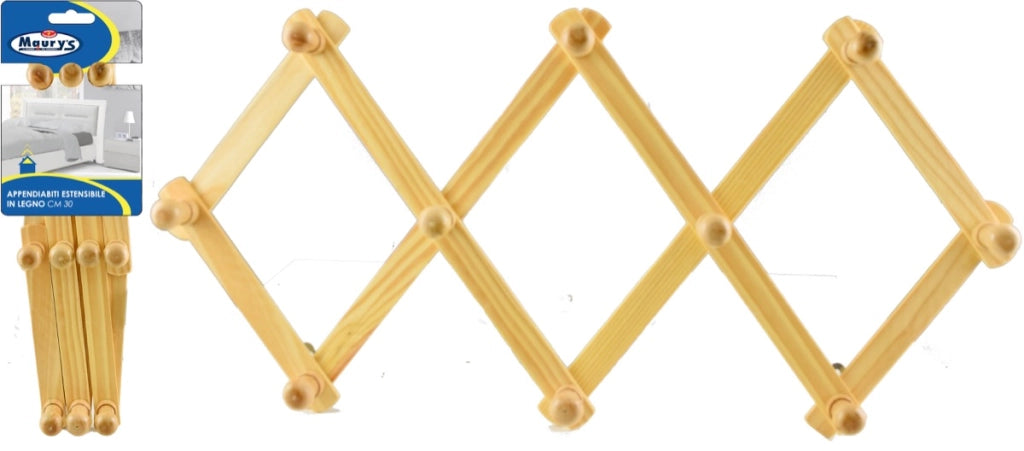 KIT SET 2 PZ MAURY'S APPENDIABITI ESTENSIBILE 30CM LEGNO