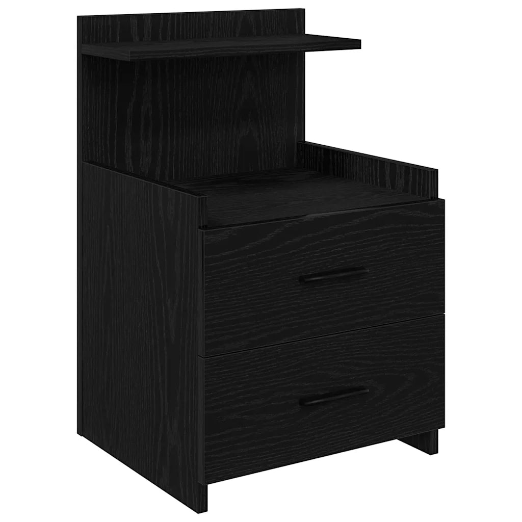 Comodino con 2 cassetti Nero 40x36,5x62 cm 858634