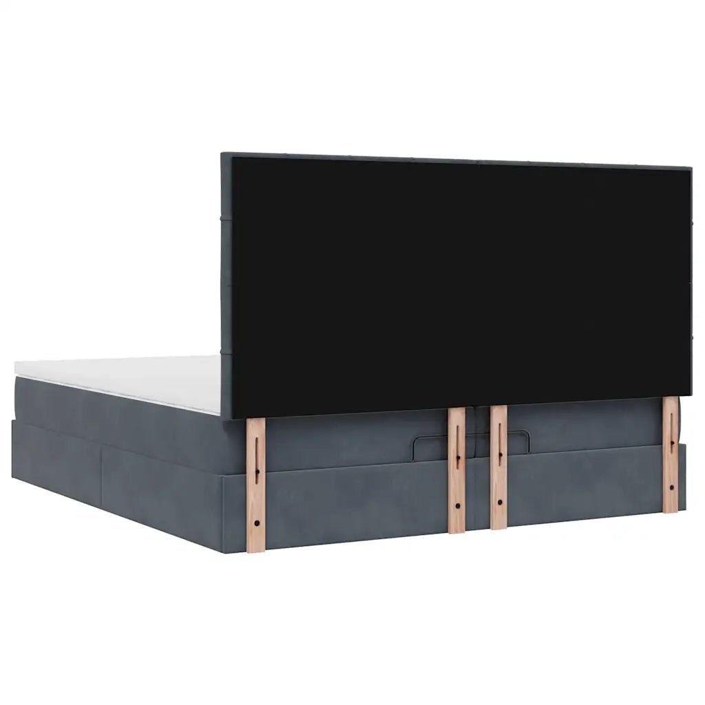 Struttura Letto Pouf con Materassi 200x200 cm Velluto 3313494