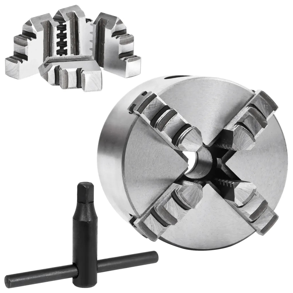 Mandrino per Tornio a 4 Griffe Autocentrante 80 mm in Acciaio cod mxl 49936